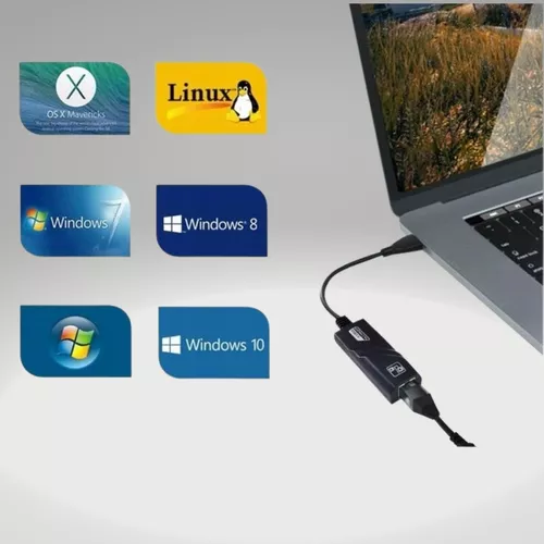 ADAPTADOR ETHERNET USB 3.0 RJ45 REDE GIGABIT 10/100/1000
