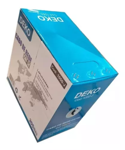CABO DE REDE CAT5E DEKO 4 PARES CAIXA COM 305M PRETO 24WAG