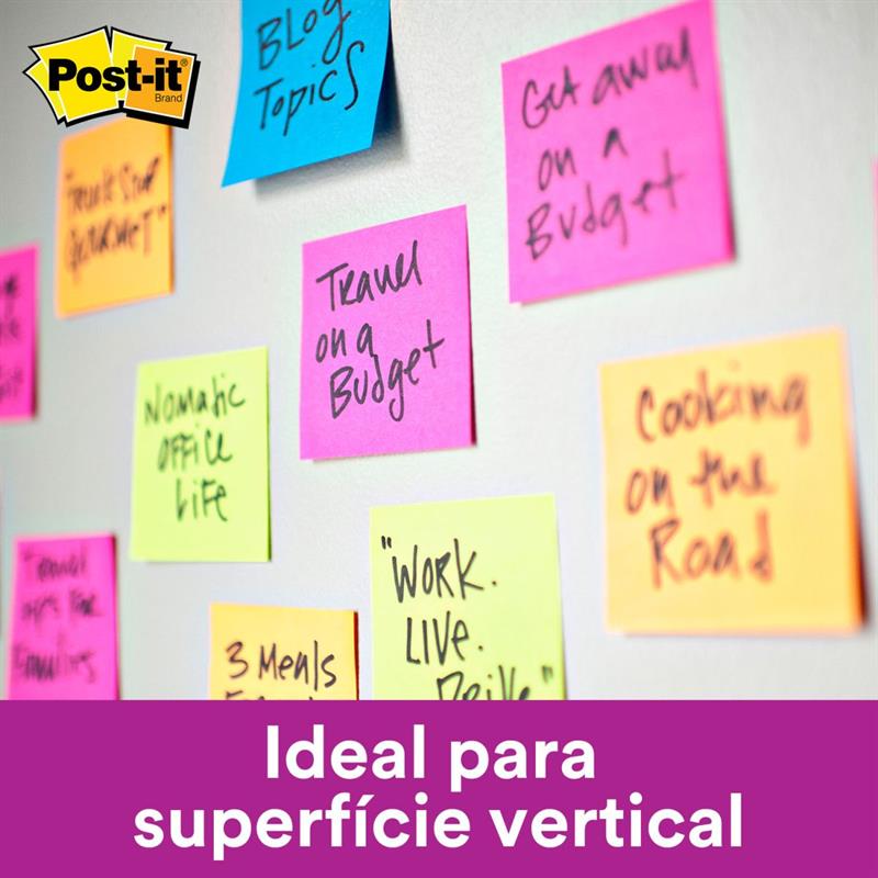 BLOCO DE RECADO POST-IT COM 45 FOLHAS 76 X 76 MM (AMARELO NEON) - 3M UNIDADE