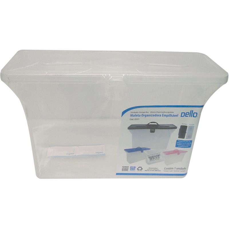 MALETA PLASTICA (COM ALCA) ORGANIZADORA S/PASTA CRISTAL - DELLO UNIDADE