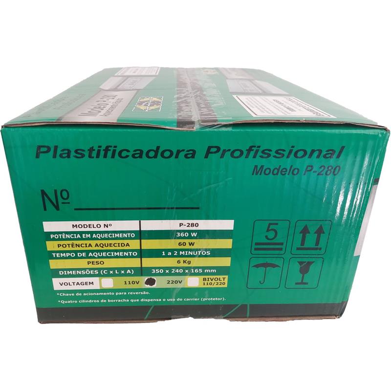 MÁQUINA PLASTIFICADORA OFÍCIO P-280 220V - MR MAQUINAS UNIDADE