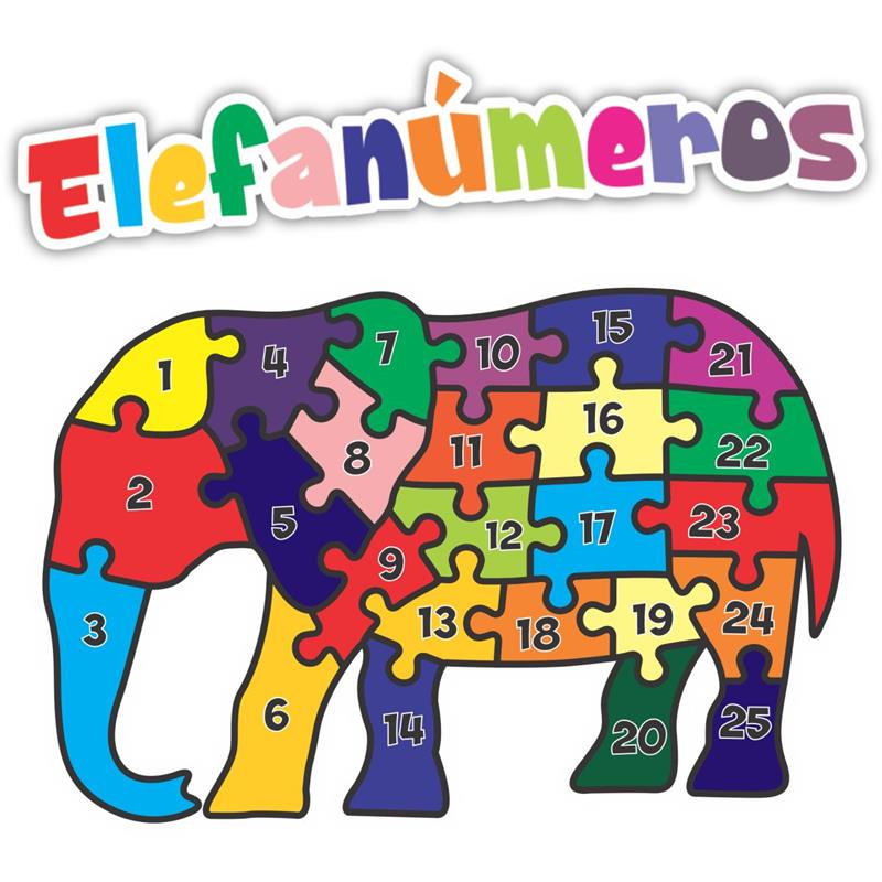 QUEBRA-CABECA MADEIRA ELEFANUMEROS 25 PEÇAS - AQUARELA BRINQUEDOS UNIDADE