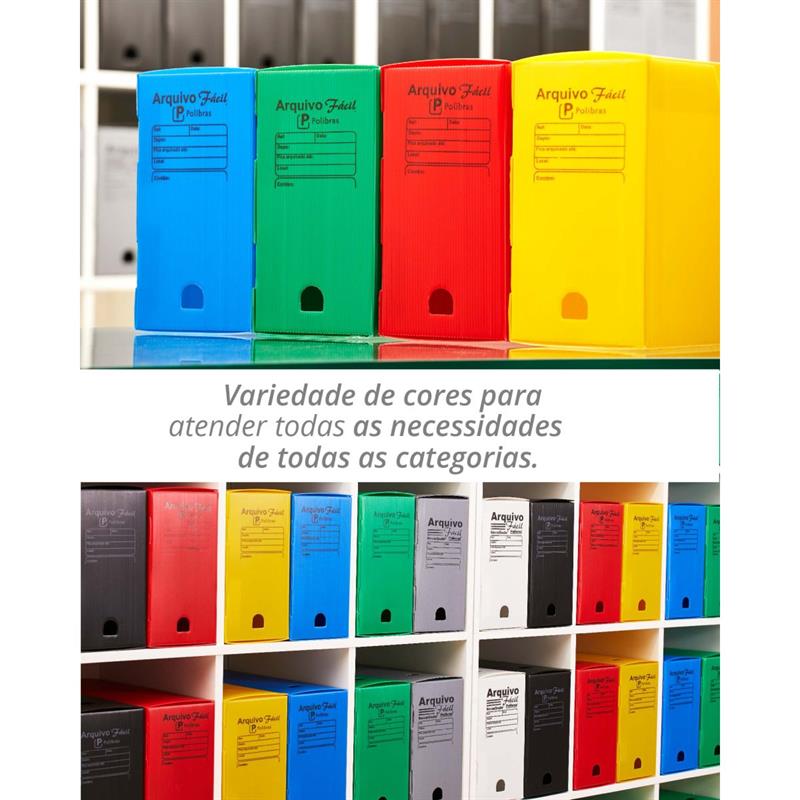 ARQUIVO MORTO (POLIPROPILENO) FÁCIL NOVAONDA VERDE - POLIBRAS PCT.C/10