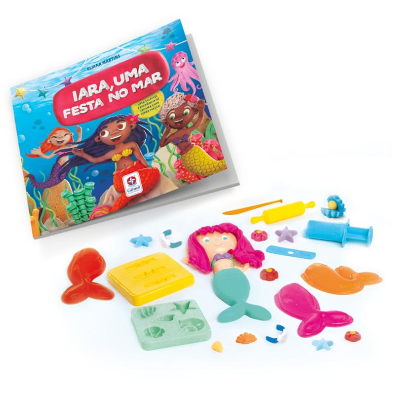 LIVRO BRINQUEDO ILUSTRADO IARA UMA FESTA NO MAR COM MASSA PARA MODELAR - ESTRELA UNIDADE
