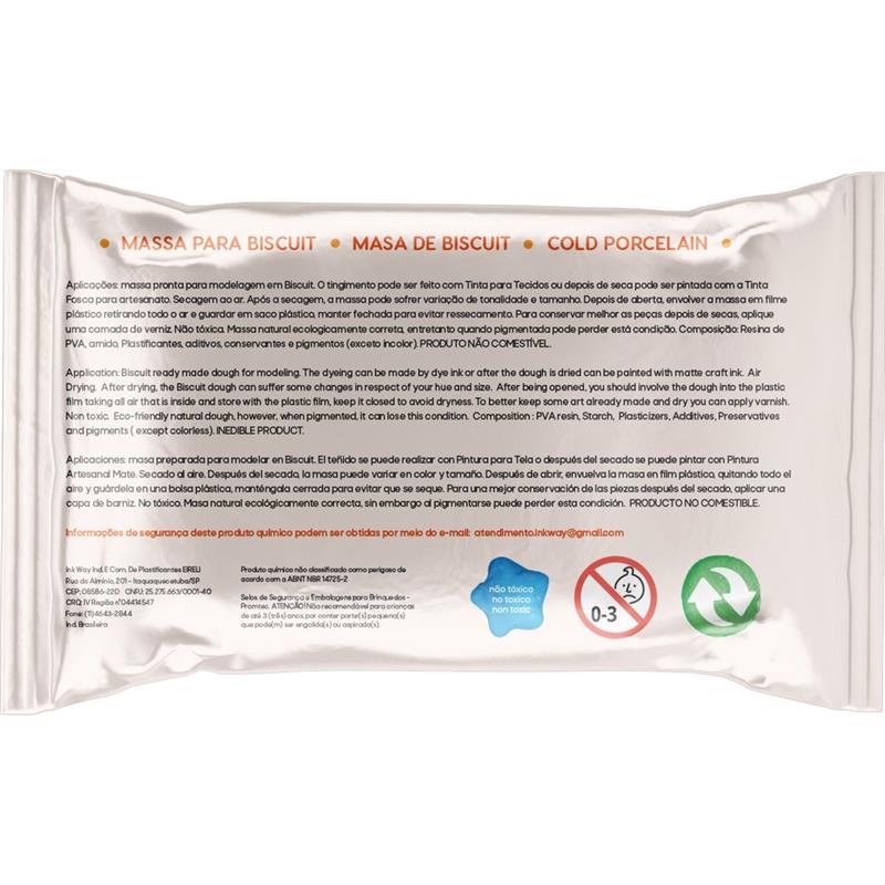 MASSA DE PORCELANA FRIA BISCUIT 400G BRANCO - INK WAY UNIDADE