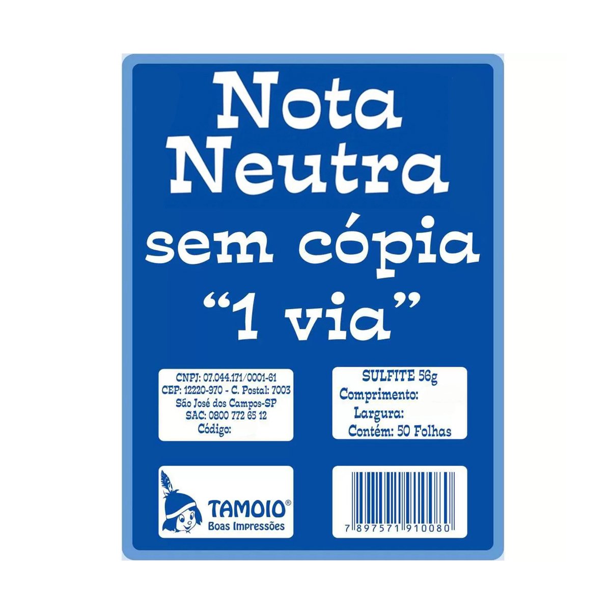 IMPRESSO NOTA NEUTRA 1/32 TAMOIO 1004 50 X 1